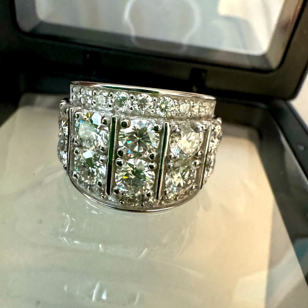 Moissanite 3.5 ct D color VVS1 wide band ring size 7